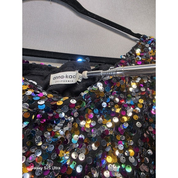 Anna-Kaci 2X Top One Shoulder All Over Sequin Club Holiday NYE Date Night Glam - Picture 4 of 7
